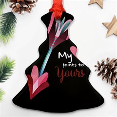 My Heart Points To Yours / Pink And Blue Cupid s Arrows (black) Ornament (christmas Tree)  by FashionFling