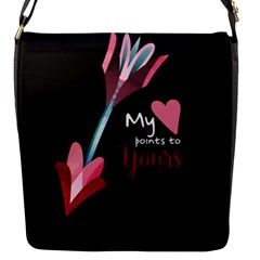 My Heart Points To Yours / Pink And Blue Cupid s Arrows (black) Flap Messenger Bag (s)