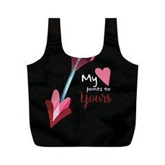 My Heart Points To Yours / Pink And Blue Cupid s Arrows (black) Full Print Recycle Bags (m)  by FashionFling