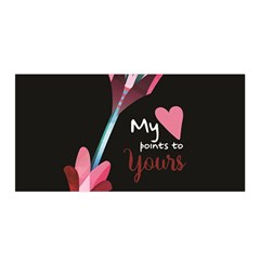 My Heart Points To Yours / Pink And Blue Cupid s Arrows (black) Satin Wrap