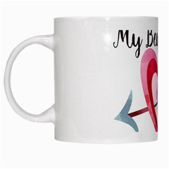 You Are My Beat / Pink And Teal Hearts Pattern (white)  White Mugs by FashionFling