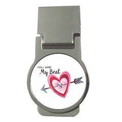 You Are My Beat / Pink And Teal Hearts Pattern (white)  Money Clips (round)  by FashionFling