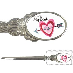 You Are My Beat / Pink And Teal Hearts Pattern (white)  Letter Openers by FashionFling