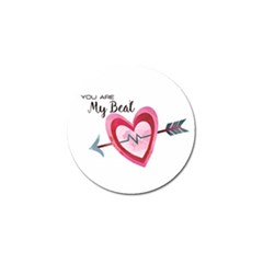 You Are My Beat / Pink And Teal Hearts Pattern (white)  Golf Ball Marker (4 Pack) by FashionFling