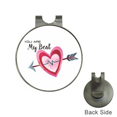 You Are My Beat / Pink And Teal Hearts Pattern (white)  Hat Clips With Golf Markers