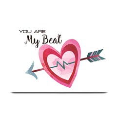 You Are My Beat / Pink And Teal Hearts Pattern (white)  Plate Mats by FashionFling