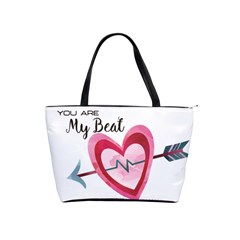 You Are My Beat / Pink And Teal Hearts Pattern (white)  Shoulder Handbags by FashionFling