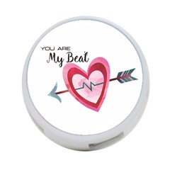 You Are My Beat / Pink And Teal Hearts Pattern (white)  4-port Usb Hub (two Sides)  by FashionFling