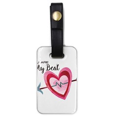 You Are My Beat / Pink And Teal Hearts Pattern (white)  Luggage Tags (one Side)  by FashionFling