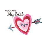 You Are My Beat / Pink And Teal Hearts Pattern (white)  Deluxe Canvas 14  x 11  14  x 11  x 1.5  Stretched Canvas