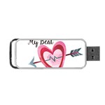 You Are My Beat / Pink And Teal Hearts Pattern (white)  Portable USB Flash (One Side) Front