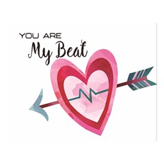 You Are My Beat / Pink And Teal Hearts Pattern (white)  Double Sided Flano Blanket (large) 