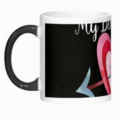 You Are My Beat / Pink And Teal Hearts Pattern (black)  Morph Mugs by FashionFling