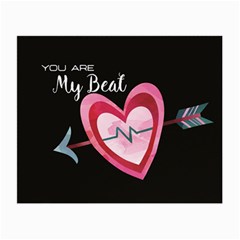 You Are My Beat / Pink And Teal Hearts Pattern (black)  Small Glasses Cloth by FashionFling