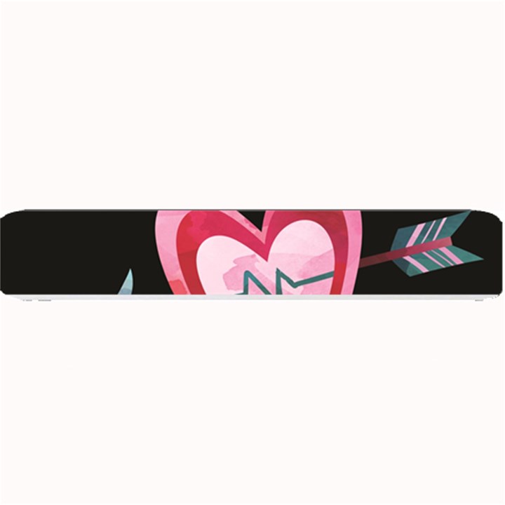 You Are My Beat / Pink And Teal Hearts Pattern (black)  Small Bar Mats