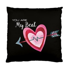 You Are My Beat / Pink And Teal Hearts Pattern (black)  Standard Cushion Case (two Sides) by FashionFling