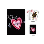 You Are My Beat / Pink And Teal Hearts Pattern (black)  Playing Cards (Mini)  Back