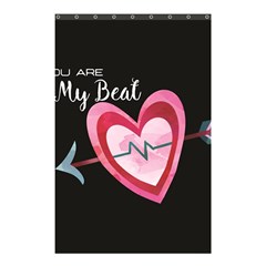 You Are My Beat / Pink And Teal Hearts Pattern (black)  Shower Curtain 48  X 72  (small)  by FashionFling