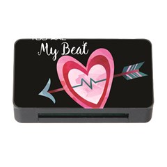 You Are My Beat / Pink And Teal Hearts Pattern (black)  Memory Card Reader With Cf by FashionFling