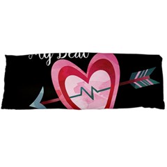 You Are My Beat / Pink And Teal Hearts Pattern (black)  Body Pillow Case (dakimakura) by FashionFling