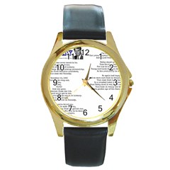 Kennedy Poem Round Gold Metal Watch by athenastemple