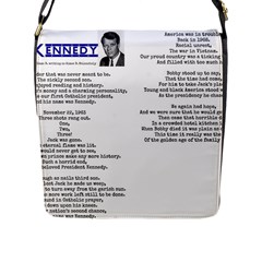 Kennedy Poem Flap Messenger Bag (l)  by athenastemple