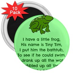 Little Frog Poem 3  Magnets (10 Pack)  by athenastemple