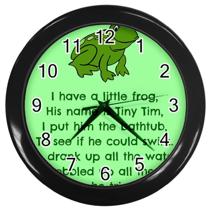 Little Frog Poem Wall Clocks (Black)