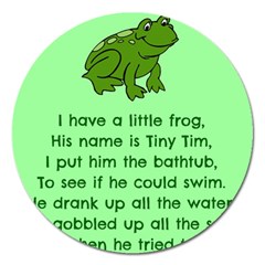 Little Frog Poem Magnet 5  (round) by athenastemple