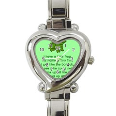 Little Frog Poem Heart Italian Charm Watch by athenastemple