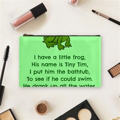 Little Frog Poem Cosmetic Bag (medium)  by athenastemple