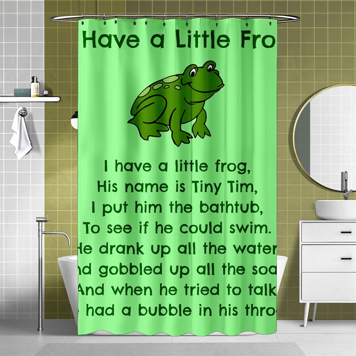 Little Frog Poem Shower Curtain 48  x 72  (Small) 