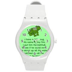 Little Frog Poem Round Plastic Sport Watch (m) by athenastemple