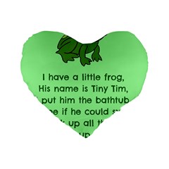 Little Frog Poem Standard 16  Premium Heart Shape Cushions by athenastemple