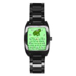 Little Frog Poem Stainless Steel Barrel Watch Front