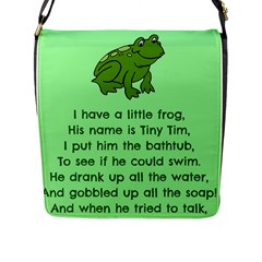 Little Frog Poem Flap Messenger Bag (l)  by athenastemple