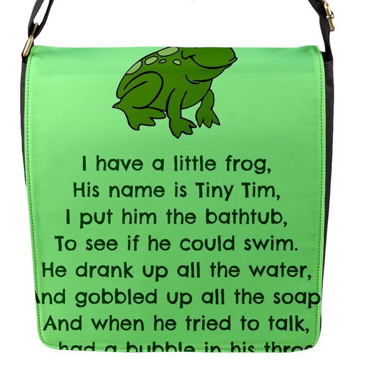 Little Frog Poem Flap Messenger Bag (S)