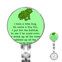 Little Frog Poem Stainless Steel Nurses Watch by athenastemple