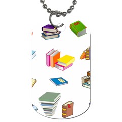 Bookworm Pattern Dog Tag (two Sides) by athenastemple