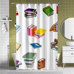 Bookworm Pattern Shower Curtain 48  X 72  (small)  by athenastemple