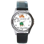 Homeschoolers Socialize Round Metal Watch Front