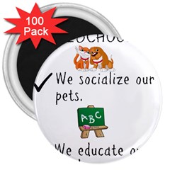 Homeschoolers Socialize 3  Magnets (100 Pack)