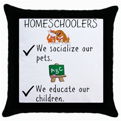 Homeschoolers Socialize Throw Pillow Case (black) by athenastemple