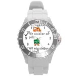 Homeschoolers Socialize Round Plastic Sport Watch (L) Front