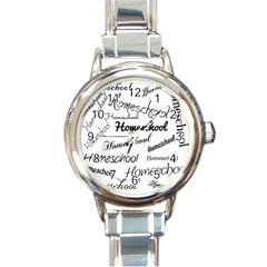 Homeschool Round Italian Charm Watch