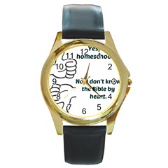 Bible No Round Gold Metal Watch