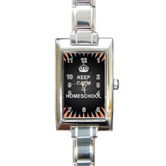 Keepcalmhomeschool Rectangle Italian Charm Watch by athenastemple