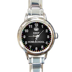 Keepcalmhomeschool Round Italian Charm Watch