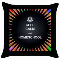 Keepcalmhomeschool Throw Pillow Case (black)