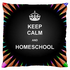 Keepcalmhomeschool Large Cushion Case (one Side) by athenastemple